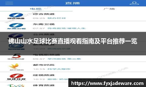 佛山山水足球比赛直播观看指南及平台推荐一览
